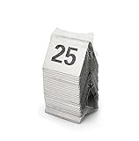 Carpas numeradas para mesas, Estilo carpa: ideal for recepciones rústicas, banquetes, cafeterías, restaurantes y hoteles.