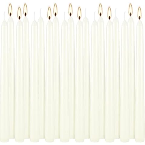 30 Pack Lvory Taper Candles 10 Inch, Dripless and Unscented Tall Table Candle for Home Decor, Dinner Candle for Thanksgiving, Christmas, Weddings… … Cover