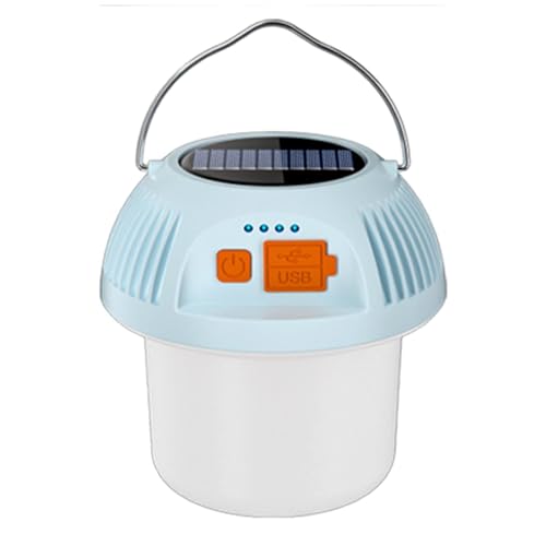 Linterna solar para acampar - Luz para tienda de campaña con energía solar | Lámpara de tienda impermeable IP45 con 3 modos de iluminación | Banco del poder, linterna que acampa recargable, luz portát