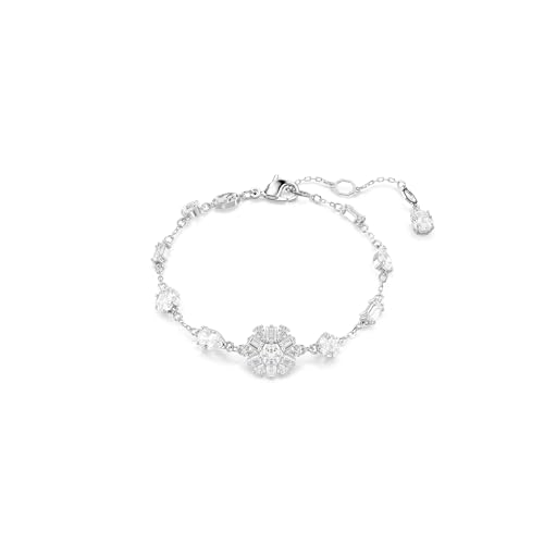 Swarovski Idyllia Bracelet, Mixed Cuts, Snowflake, Clear, Rhodium Finished