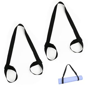 bellmeanin 2 Pack Yoga Mat Carrying Strap Sling Adjustable Yoga Mat Carrier Multifunctional Yoga Mat Strap Adjustable Loops for all Mat Sizes (Mat not included)