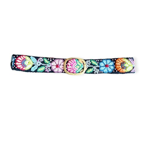 Peruvian Embroidered Flower Belts, Handmade, Colorful - Floral Belt2