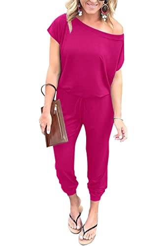 Image of PRETTYGARDEN Jumpsuits for Women 2026 Summer Dressy Off Shoulder Romper Spring Vacation Travel Lounge Outfits Clothes