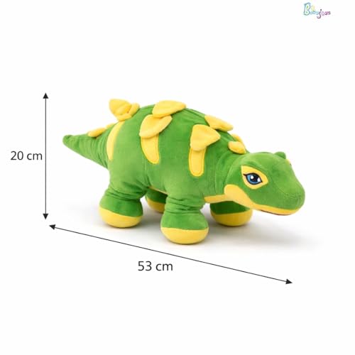 Image of Dinosaur Soft Toy (53CM) Cartoon Green Plush Stuffed Animal| Baby Plush Toy Stuff Toy | Cute Cuddly Dino Teddy for Kids and Babies | Huggable Soft Toy Birthday Gift for Boys and Girls Kids