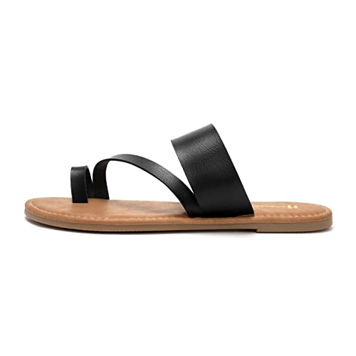 Image of Huayuanwell Women's Slide Sandals Slip On Flat Sandals Flip Flop Thong Sandals Casual Summer Sandals