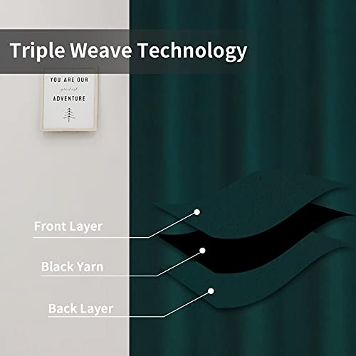 Image of Easy-Going Blackout Curtains for Bedroom, Solid Thermal Insulated Grommet and Noise Reduction Window Drapes, Room Darkening Curtains for Living Room, 2 Panels(42x84 in, Deep Teal)