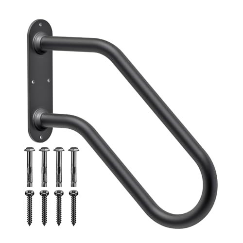 SELEWARE Heavy Duty Wall Mount Handrails for Outdoor Steps, Non-Slip Stair Grab Bars, U-Shaped Safety Railings for Porch, Garage, Garden, Indoor/Outdoor Use