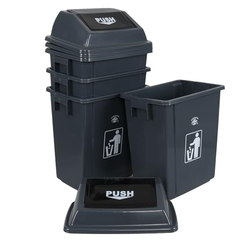 Canecas de basura plásticas gris 5 galones 4 unidades miniatura 7