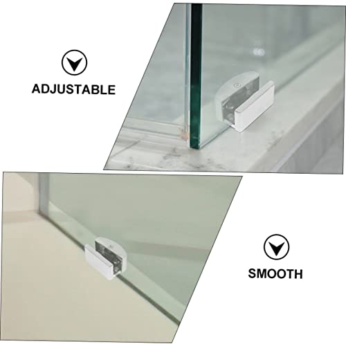 Doitool 16 Pcs Door Swing Stopper Push And Pull Aluminum Alloy Silver Shower Door Guide Adjustable Base #TOP3