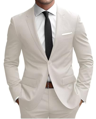 Wangyue 2 Piece Suit Men Slim Fit Suits for Mens One Button Men Suit Slim Fit Wedding Groomsmen Prom Homecoming Suits