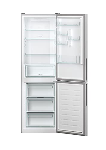 Candy-Fresco-CCE3T618FS-Frigorifico-Combi-60CM-344L-Total-No-Frost-Almacenamiento-Flexible-Cajon-Verdulero-Control-Interno-LED-Puertas-Reversibles-Altura-Ajustable-39DB-Clase-F-Silver