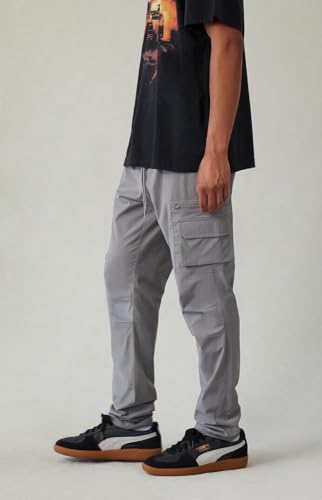 PacSun Men's Stretch Gray Slim Cargo Pants3