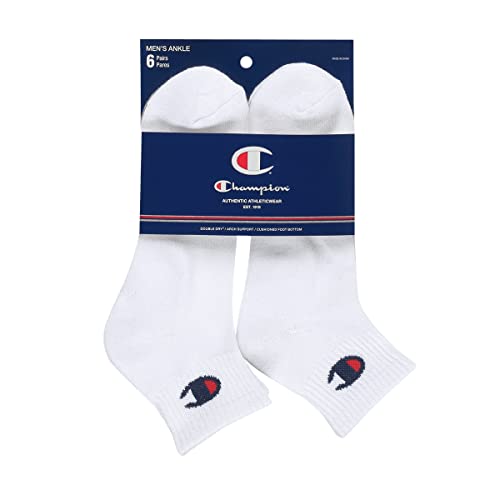 Champion mens Champion Men's P6 Logo Ankle Ankle Sock (pack of 6)
