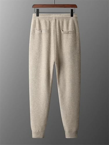 Men's Merino Wool Cashmere Pants Winter Thick Casual Soft Warm Knit Pencil Sport Trousers2