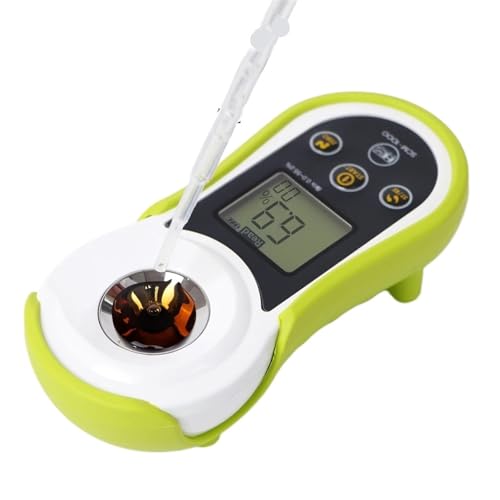 Refractometer, Digital Refractometer Brix Meter Sugar Content Measuring Instrument Fruit Juice Beverage Wine Beer Sugar Detector 0-55% Range,for Honey,ph Refractometer