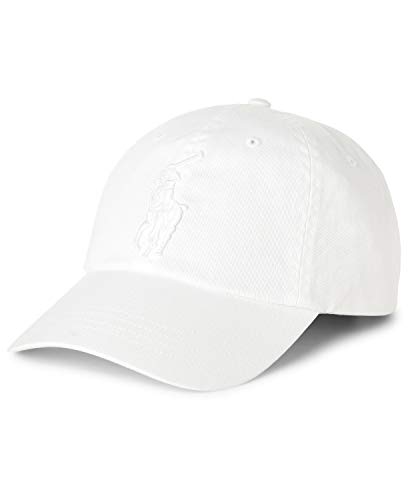 Image of POLO RALPH LAUREN Men`s Leather Strap Embroidered Chino Baseball Cap (White(6002) /White, One Size)