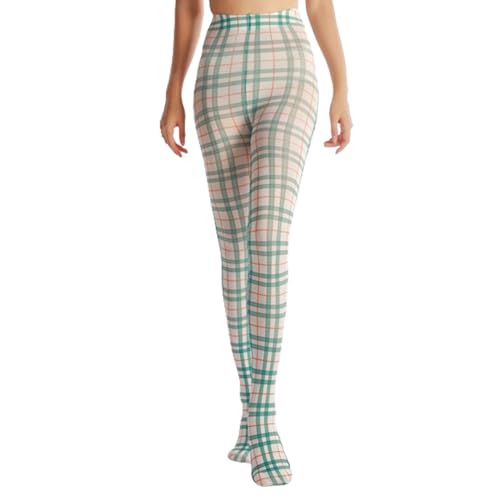 Premium Velvet Fashion Checkered Plaid Leggings Patterned Tights for Women with Designs 140D Pantyhose Opaque Stockings