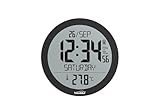 Youshiko Jumbo Large Radio Controlled Wall Clock (UK & Ireland Version/Premium Quality/Clear Display), Large Round, Temperature display (Black)