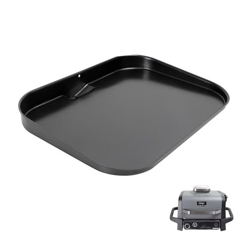 WELL GRILL Non-Stick Griddle Plate for Ninja Woodfire OG700 Series Grills OG701UK OG751UKAMZ Cast Iron BBQ Flat Grill Plate with Oil Hole for Ninja Woodfire Outdoor Grill Accessories Insert
