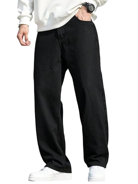 Image of Men Loose Fit Mid Rise Grey Jeans | Ankle-Length Trendy Denim for Smart-Casual Wear | Comfortable Everyday Jeans for Men | Modern Stylish Casual Outfit