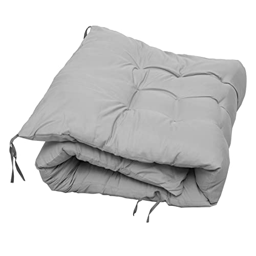 2pcs Sun Lounger Chairs with Cushions Padded Set of 2 Zero Gravity Reclining Foldable Chair Portable Garden Camping Thick Comfortable Non-Slip Relaxer (Black With Beige Grey Cushions)