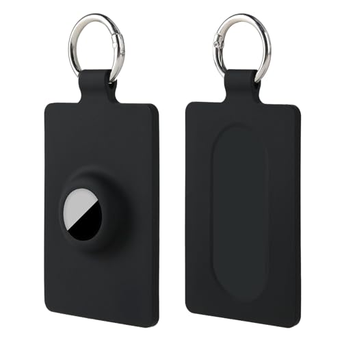 Key Card Holder for Tesla Model 3/Y/X/S Airtag Key Fob Cover Silicone Key Protector Key Chain Keyring Cover Accessories Anti-Lost and Scratch-Resistant for Tesla Model 3/Y/X/S - Black - Black
