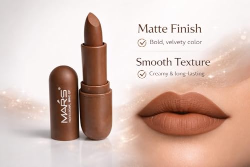 Image of Mars-Matte Creamy Lipstick | Non-drying, Highly pigmented Lipstick | Shade- multisades, 3.8gm| (BROWN)