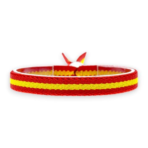 BDM Pulsera con la bandera de España, cinta elástica para hombre y mujer, ajustable. ELIGE MEDIDA