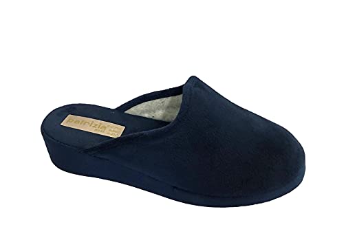 Patrizia Azzi Pantoufles d'hiver chaudes pour femme, tissu intérieur doublé à talon, 3,5 cm, nouvelle collection, bleu, 39 EU Cover