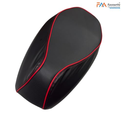 Image of Favourite Auto Simple One Ultra Gen 2 Seat Cover with Cushion, Comfortable Padded Seat Cover, Durable Material, Protects Seat from Dust, Scratches, and Weather, Black Red