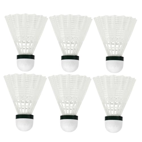 Garneck Elasticity Durability Badminton Shuttlecocks 6pcs Nylon Plastic for School Outdoor Fitness Family Sports