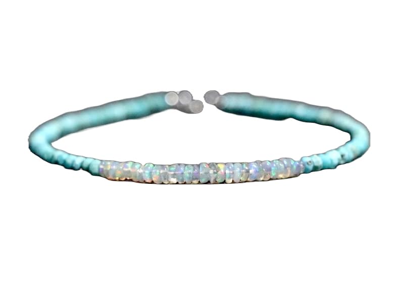 LKBEADS Natural Turquoise, Ethiopian Gemstone rondelle 3-4mm smooth 7inch Beads Stretchble bracelet crystal healing energy stone bracelet for Women & Men Adjustable Size (B0CKYQYSYM) Amazon Price History, Amazon Price Tracker