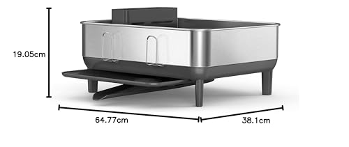 Simplehuman Scolapiatti In Acciaio, Acciaio Inossidabile, Grigio, Premium Compact - 7