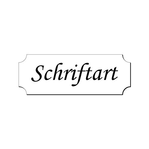 Bütic GmbH - Targhetta per Campanello in Stile retrò, autoadesiva, 50-70 mm, Weiß/Text Schwarz, 50x15mm