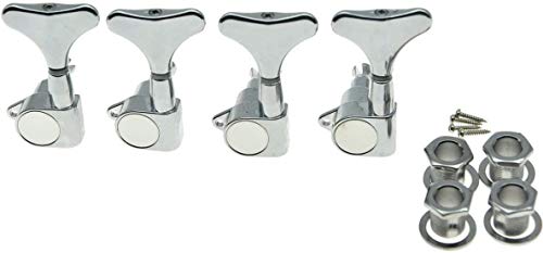 Dopro Chrome Left Handed Sealed Bass Tuners Tuning Keys Pegs 4 String Bass Guitar Machine Heads