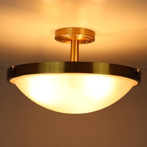 SAMTEEN Modern Gold Semi Flush Mount Ceiling Light 16-Inch by SAMTEEN - Used condition - Image 6
