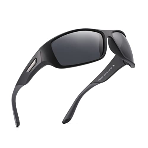 PUKCLAR Herren Sonnenbrille Polarisierte Sportbrille Radsportbrillen Fahrerbrille Damen UV400 Schutz Cat 3 CE Cover