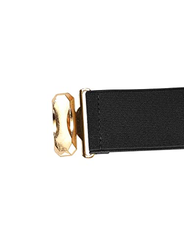 Women's Mirror Metal Stretch Belts, Gold Tone Plate Elastic Cinch Skinny Cinch Waist Belt2