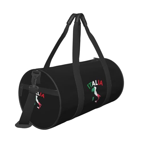 Italia Italy Italian Flag Convertible Garment Bag with Shoulder Strap, Carry on Garment Duffel Bag for Men Women - Rolling Foldable for Travel Luggage Bags (Black)4