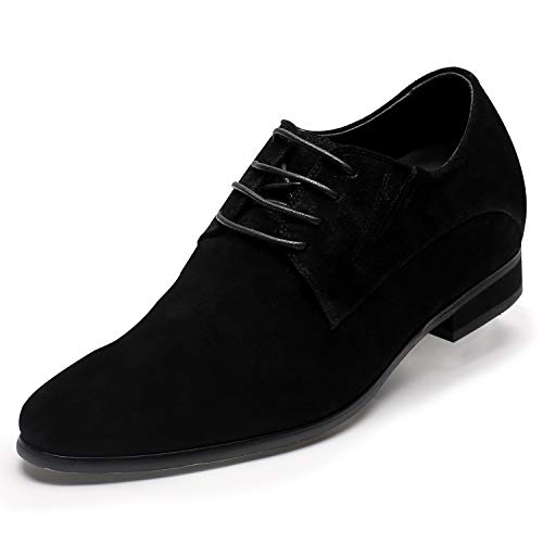 CHAMARIPA Men's Oxford Height Increasing Elevator Shoes Tuxedo Dress Shoes Genuine Leather 3.15'' Taller H62D11K011D
