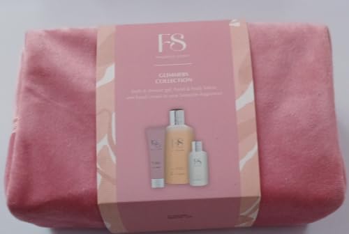 Image of M S Fragrance Society Glimmers Collection Bath & Body Gift Bag Set Shower 265ml gel lotion 50ml and hand cream 30ml