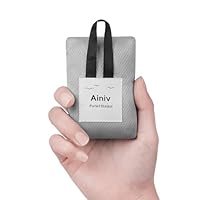 Ainiv Picnic Blanket, Mini Pocket Beach Mat 70 x 110 cm (1-2 People) Foldable, Lightweight Waterproof Sand Free, Foldable Thin Ground Sheet for Outdoor Camping Hiking Travel - Grey