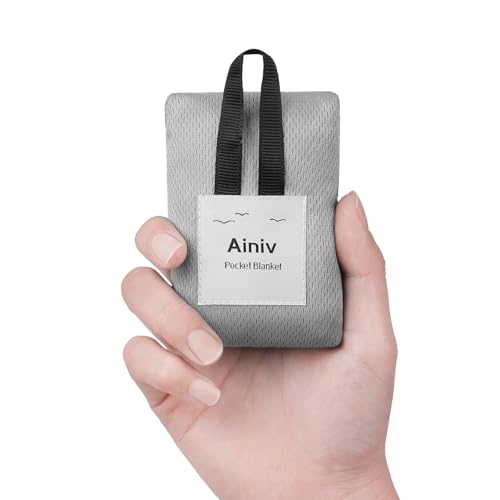Ainiv Mini Picknickdecke, Ultraleicht tragbare Stranddecke, Sandabweisende Camingmatte, Ultraleicht Kompakt Strandtuch, Outdoor Decke für Strand, Reisen, BBQ, Picknick, Camping und Wandern 70 x 110cm