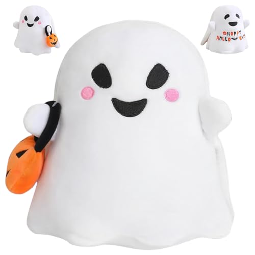 Geist Plüschtier,26cm Halloween Wendbares Kuscheltier Ghost Kuscheltier Kawaii Plüschkissen Halloween Geister Plüsch Puppe Stofftiere Gespenster Plüsch Spielzeug Weiches Plüschpuppe Kinder Erwachsene