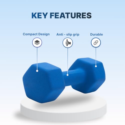 Image of Neoprene Dumbbell 5Kg x 2 Blue