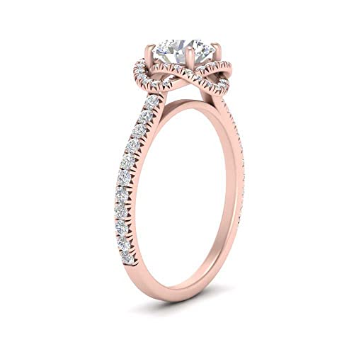 Image of 55Carat Choose Your Gemstone Flower Diamond CZ Ring rose gold plated Round Shape Halo Engagement Rings Ornaments Surprise for Wife Symbol of Love Clarity Comfortable US Size 4 to 12