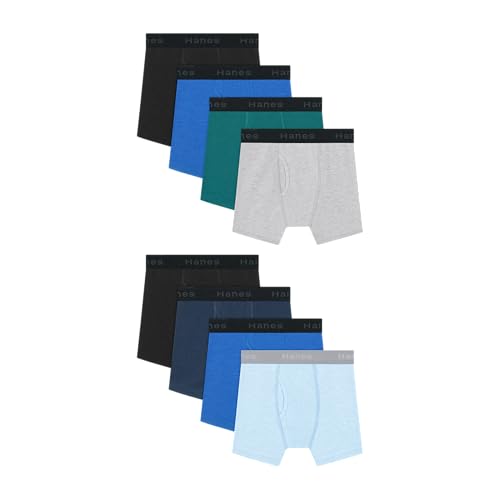 Image of Hanes Boys' Underwear Boxer Briefs Or Briefs Pack, 8 Or 12 Pack, Cotton Stretch Underwear for Boys & Toddler Boys