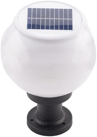 VumSyme 2pcs Round Solar Lights, 8" Waterproof Led Solar Post Lights for Fence Deck Patio Garden, Round, Post Cap