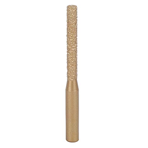 Diamond Straight Router Bit - Straight Brazed Diamond Profile Wheel Router Bit Golden Brazed Straight Shank for Marble Granite Stone Hells Tile Edge Electric Router Profiling Cutting (6.35*5*65mm)