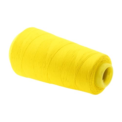 Image of Mandala Crafts Yellow Thread Cones for Machine and Hand Quilting - 2400 Yds 50 WT Multiple Purpose Mercerized 100% Cotton Threads for Sewing Machine Serger Embroidery